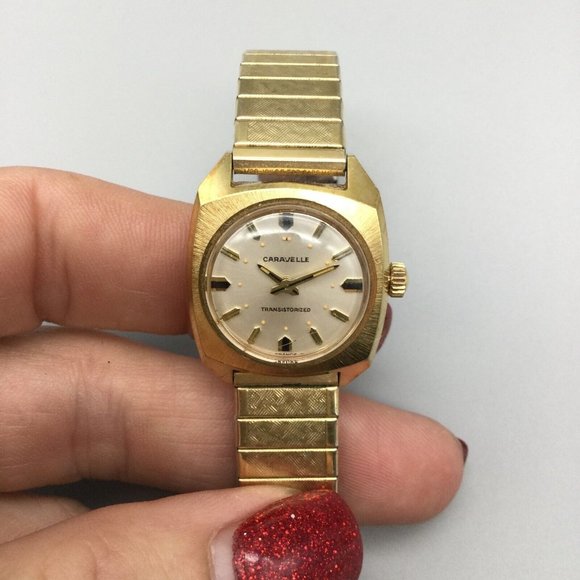 Caravelle Accessories Vintage Caravelle Watch Women Gold Tone Round